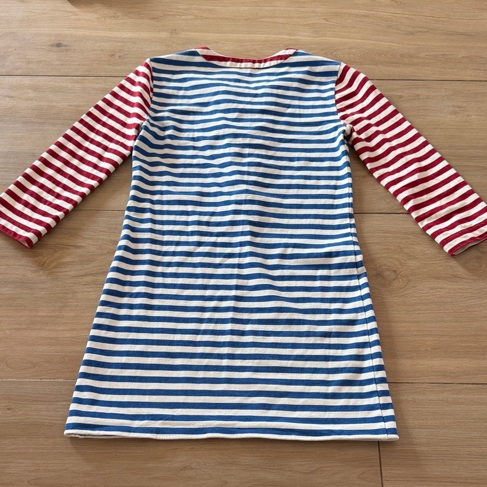 J.Crew Womens Nautical Striped Lace‎ Up Rope Neckline Dress Blue Red XXS - Picture 4 of 7